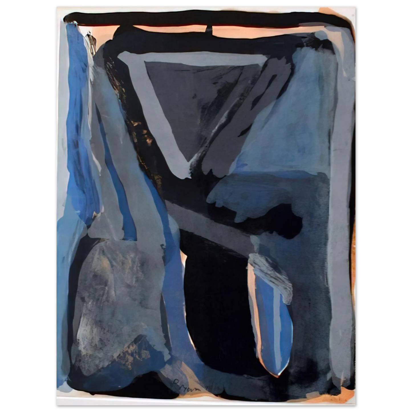 Bram van Velde - L'Unique II - 1973  75x100 cm / 30x40inches Fine Art Poster