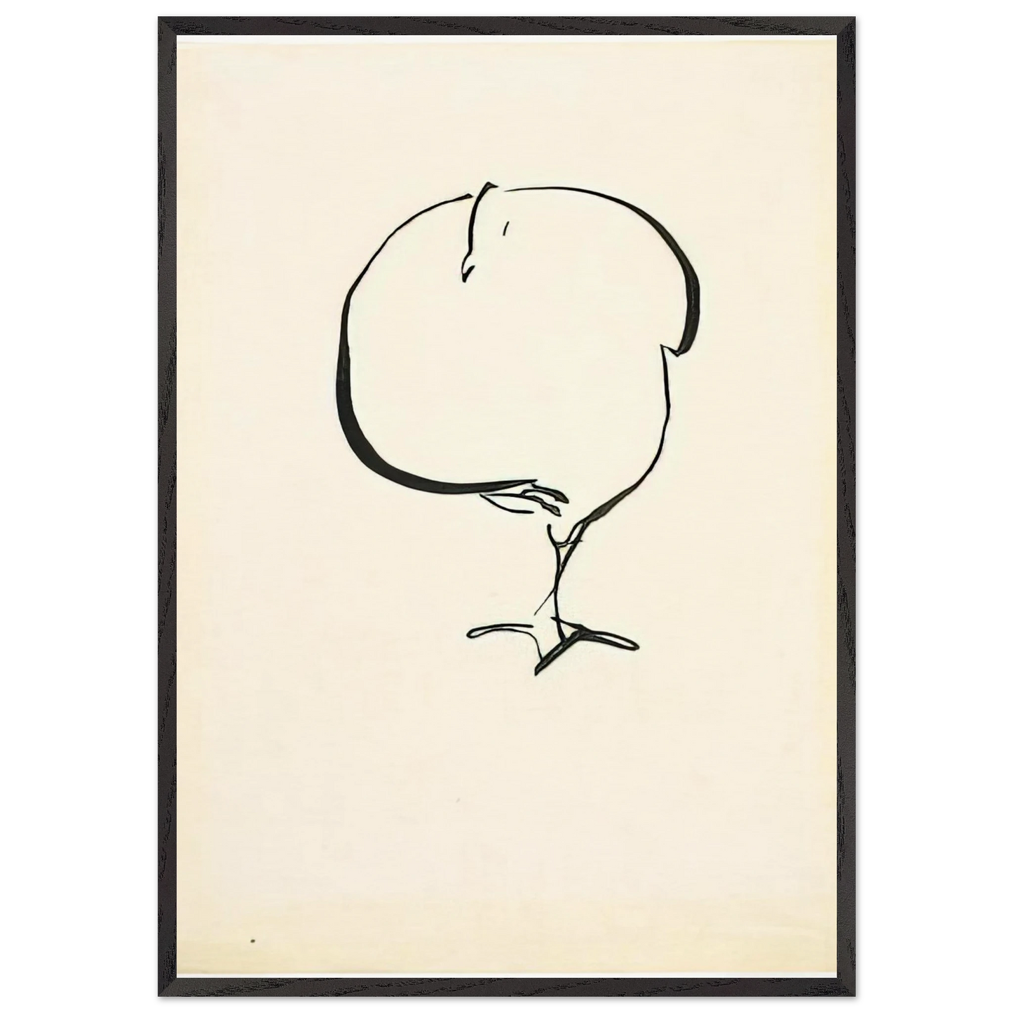 STANDING BIRD FRONT VIEW 1917 - Josef Albers 70x100 cm / 28x40 inches Framed Art Print – Black Wooden Frame