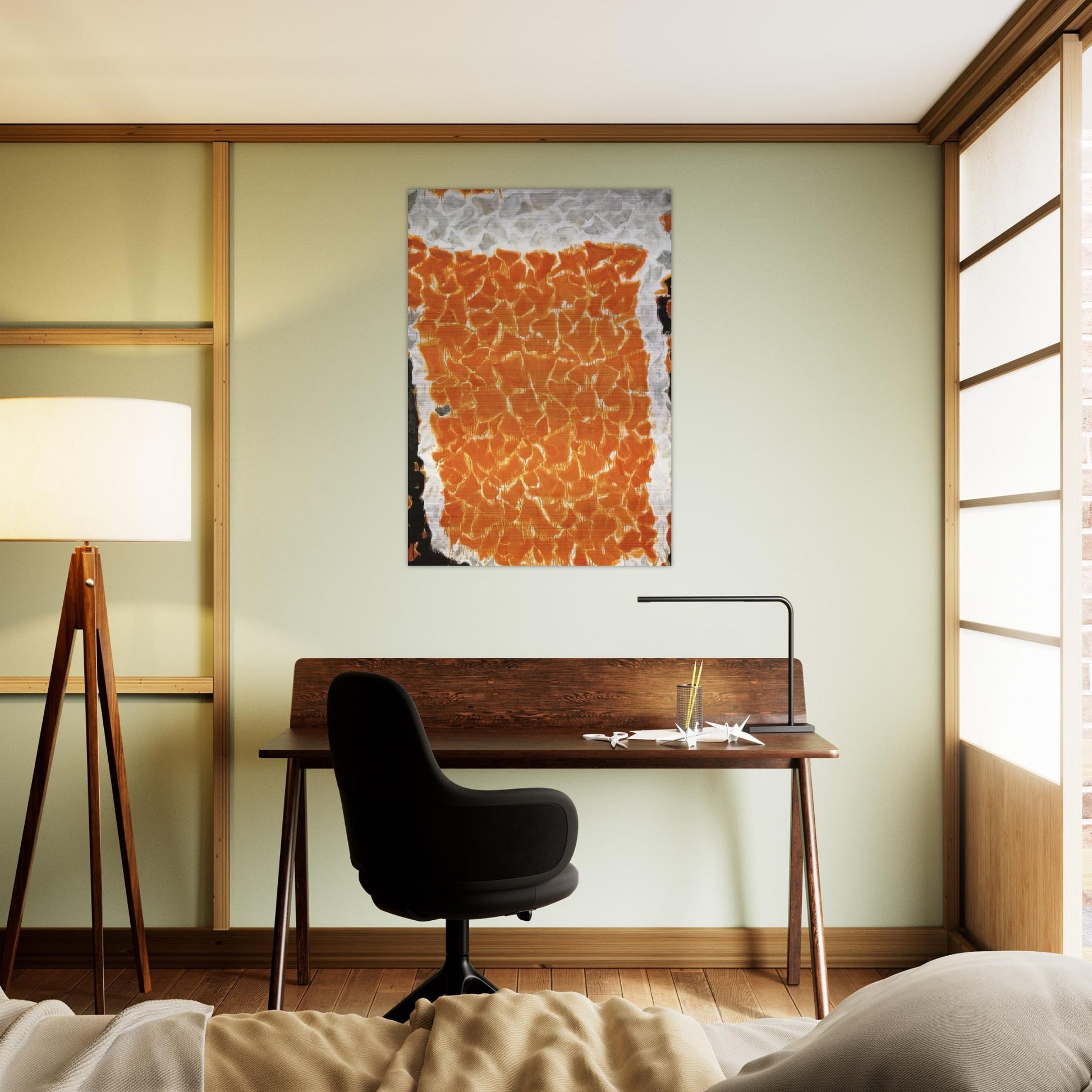 Big Orange - Sam Francis Brushed Aluminum Print - 70x100 cm / 28x40 inches | Sam Francis Aluminum Print | Sam Francis Prints