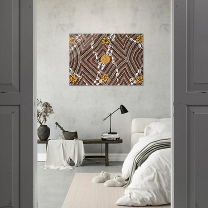Salt Lake at Napperby - Native Art - Clifford Possum Tjapaltjarri Acrylic Print - 70x100 cm / 28x40″ inches