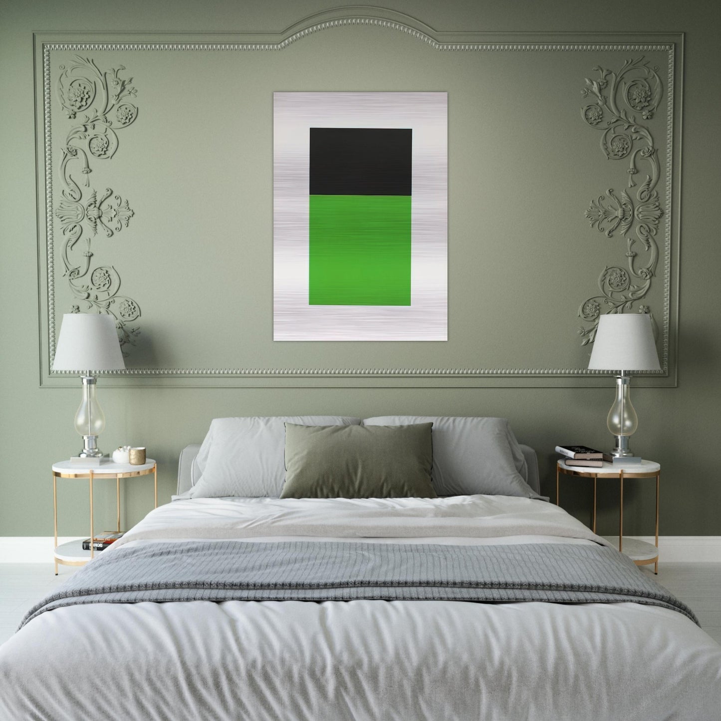 Black-Green from the Series of Ten Lithographs - Ellsworth Kelly Brushed Aluminum Print - 70x100 cm / 28x40 inches | Ellsworth Kelly Aluminum Print | Ellsworth Kelly Prints