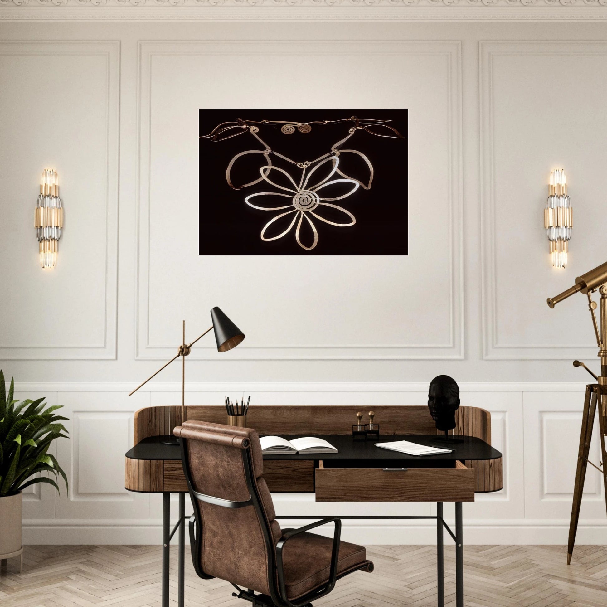 FLOWER NECKLACE 1938 - Alexander Calder Brushed Aluminum Print - 70x100 cm / 28x40 inches | Alexander Calder Aluminum Print | Alexander Calder Prints