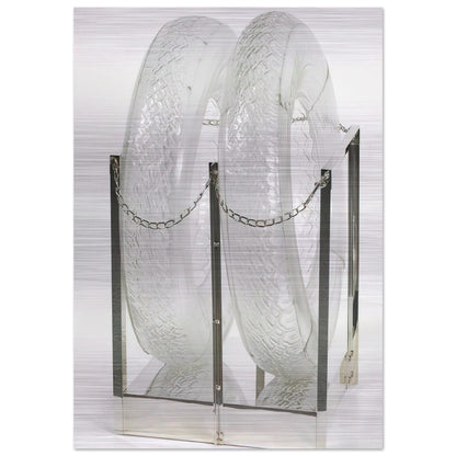 UNTITLED GLASS TIRES 1997 - Robert Rauschenberg Brushed Aluminum Print - 70x100 cm / 28x40 inches | Robert Rauschenberg Aluminum Print | Robert Rauschenberg Prints