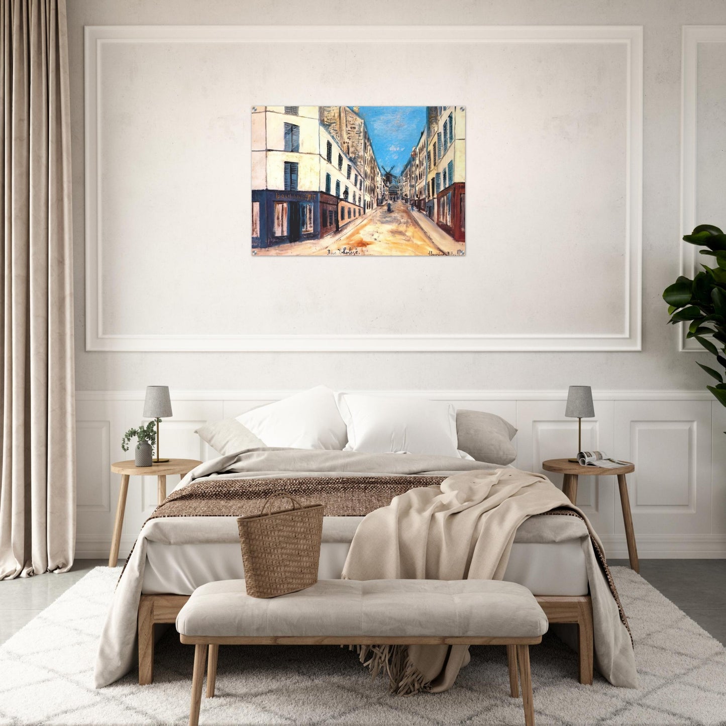 THOLOZE STREET - Maurice Utrillo Acrylic Print - 70x100 cm / 28x40″ inches | Maurice Utrillo Wall Art | Maurice Utrillo Prints
