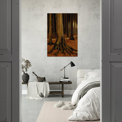 Girl in the Woods - Vincent van Gogh Brushed Aluminum Print - 70x100 cm / 28x40 inches | Vincent van Gogh Aluminum Print | Vincent van Gogh Prints