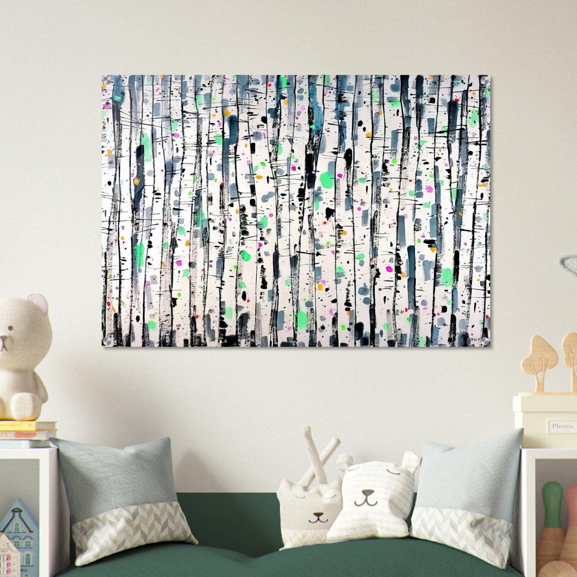 White Poplar Woods - Abstract Expressionism, Ink and wash painting - Wu Guanzhong Acrylic Print - 70x100 cm / 28x40″ inches | Wu Guanzhong Wall Art | Wu Guanzhong Prints