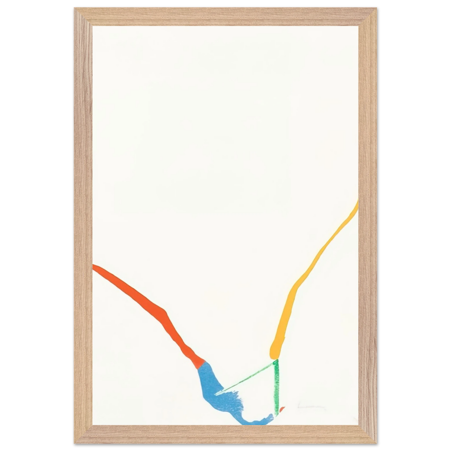 Helen Frankenthaler - What Red Lines Can Do - 1970 Wall art - 70x70 cm / 28x28 inches - Premium Wooden Framed Poster With Fine Art Paper-canvas - Black frame
