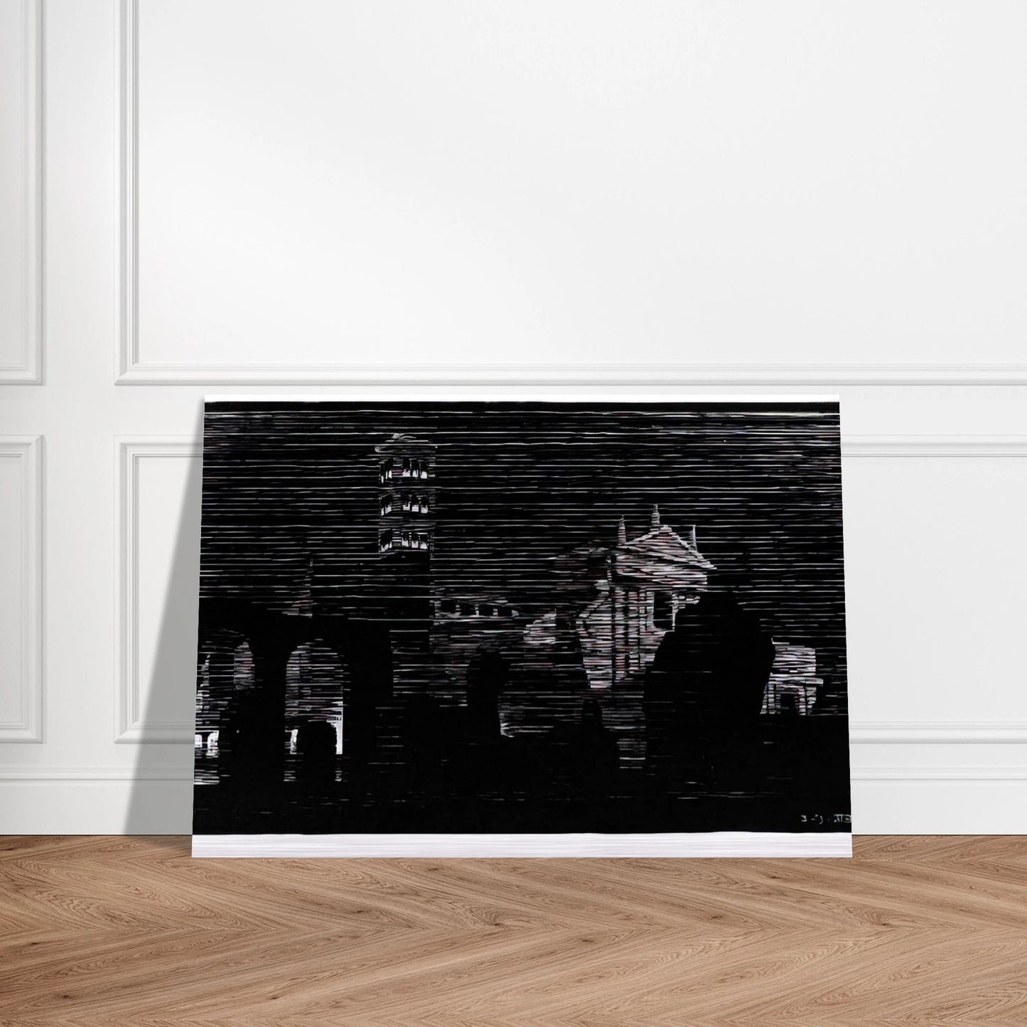 NOCTURNAL ROME 2 - MC Escher Brushed Aluminum Print - 70x100 cm / 28x40 inches | MC Escher Aluminum Print | MC Escher Prints