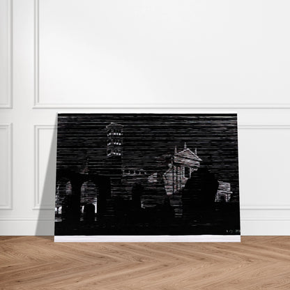 NOCTURNAL ROME 2 - MC Escher Brushed Aluminum Print - 70x100 cm / 28x40 inches | MC Escher Aluminum Print | MC Escher Prints