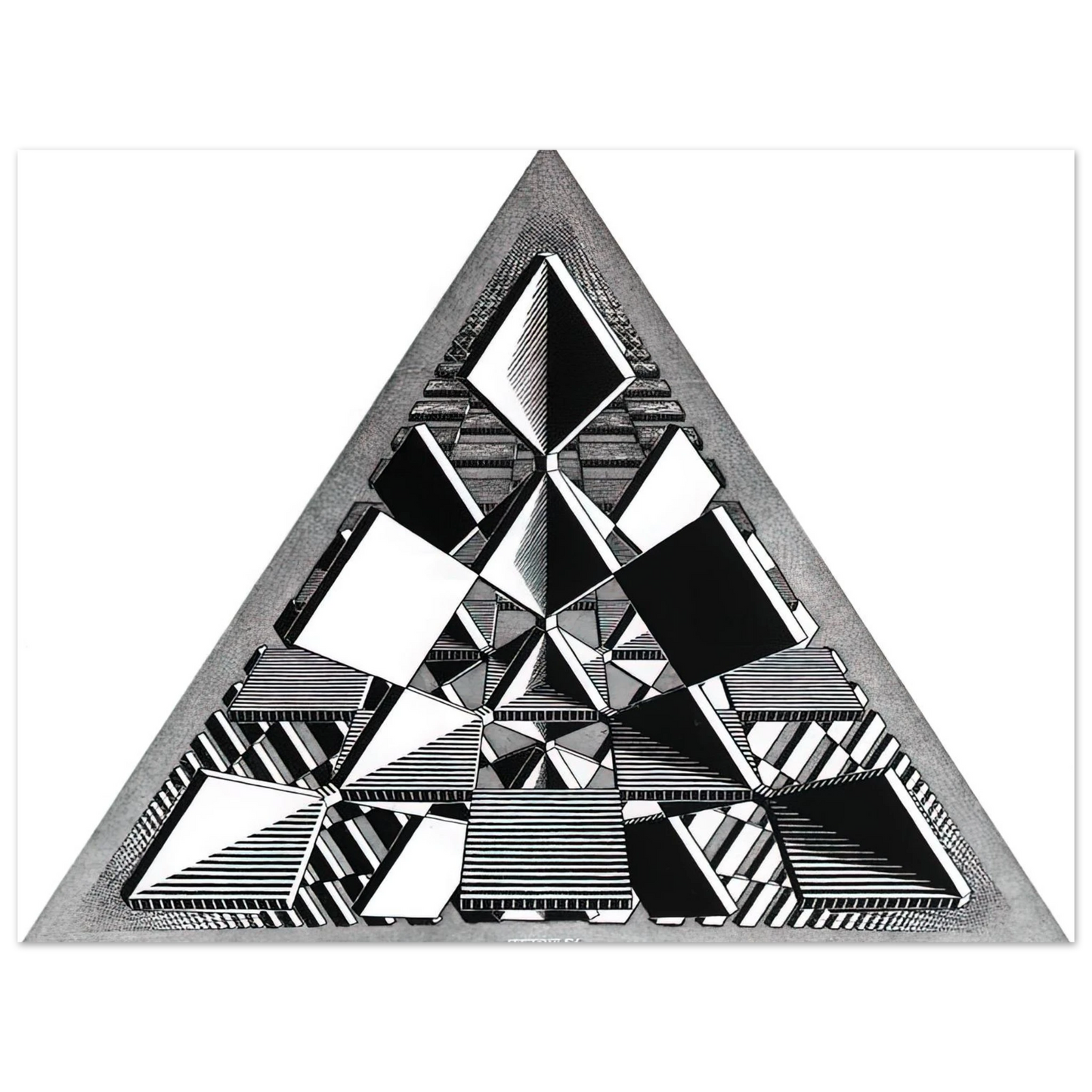 MC Escher - THREE INTERSECTING PLANES Wall Art - 21x29.7 cm / 8x12" - Fine Art Poster-canvas - -
