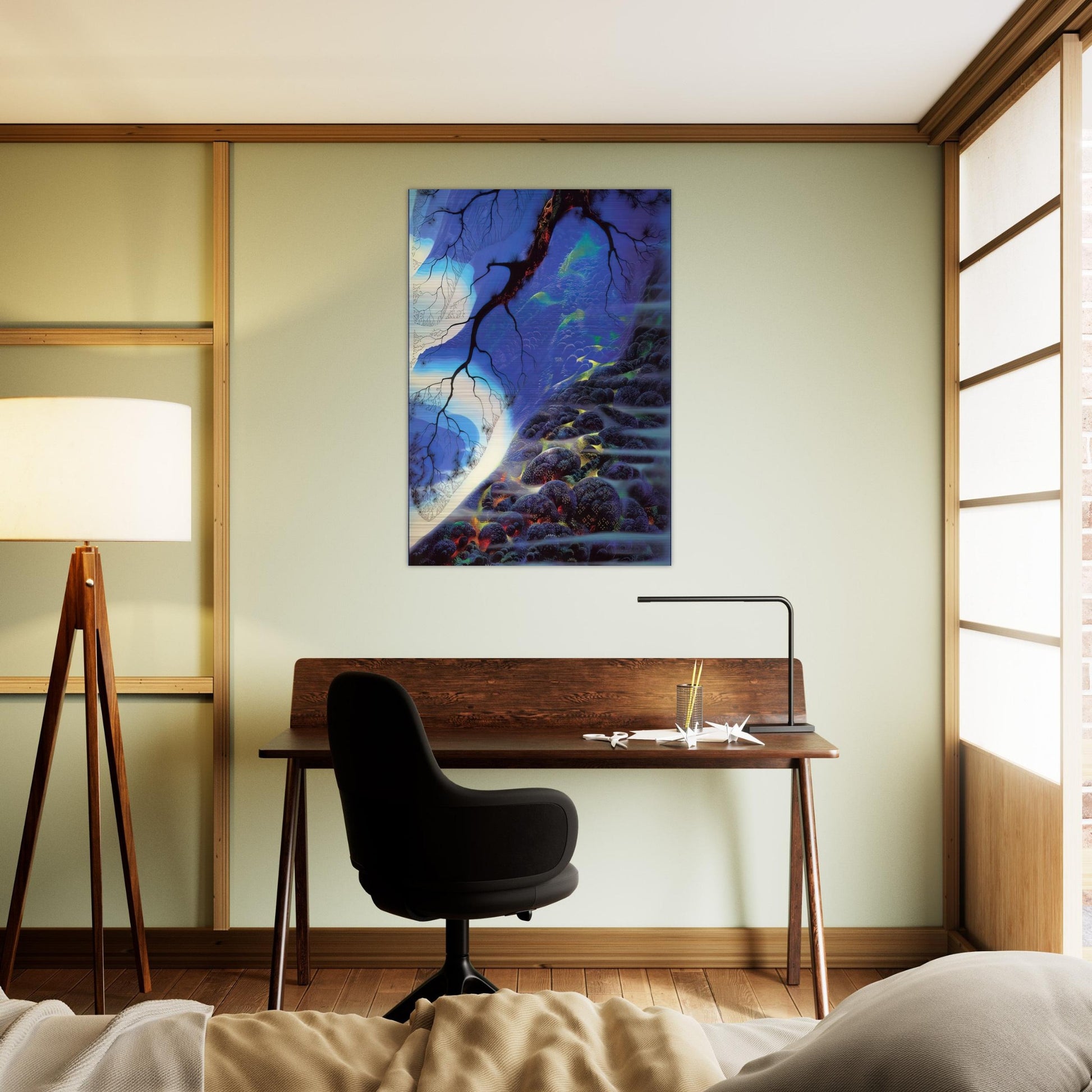 Mystical Big Sur - Eyvind Earle Brushed Aluminum Print - 70x100 cm / 28x40 inches | Eyvind Earle Aluminum Print | Eyvind Earle Prints