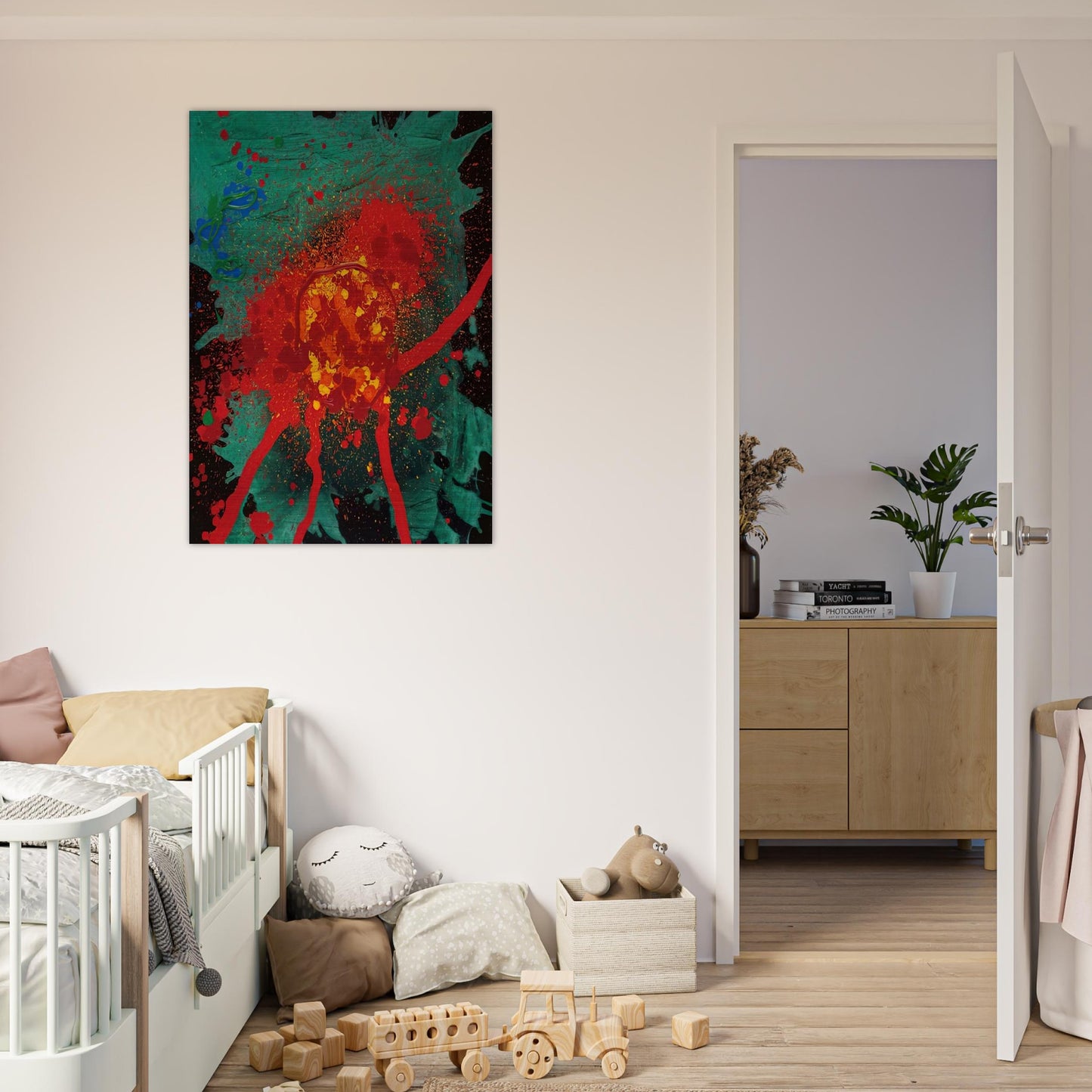 Blood Feud - 28.8.07 - 2007 - John Hoyland Brushed Aluminum Print - 70x100 cm / 28x40 inches | John Hoyland Aluminum Print | John Hoyland Prints