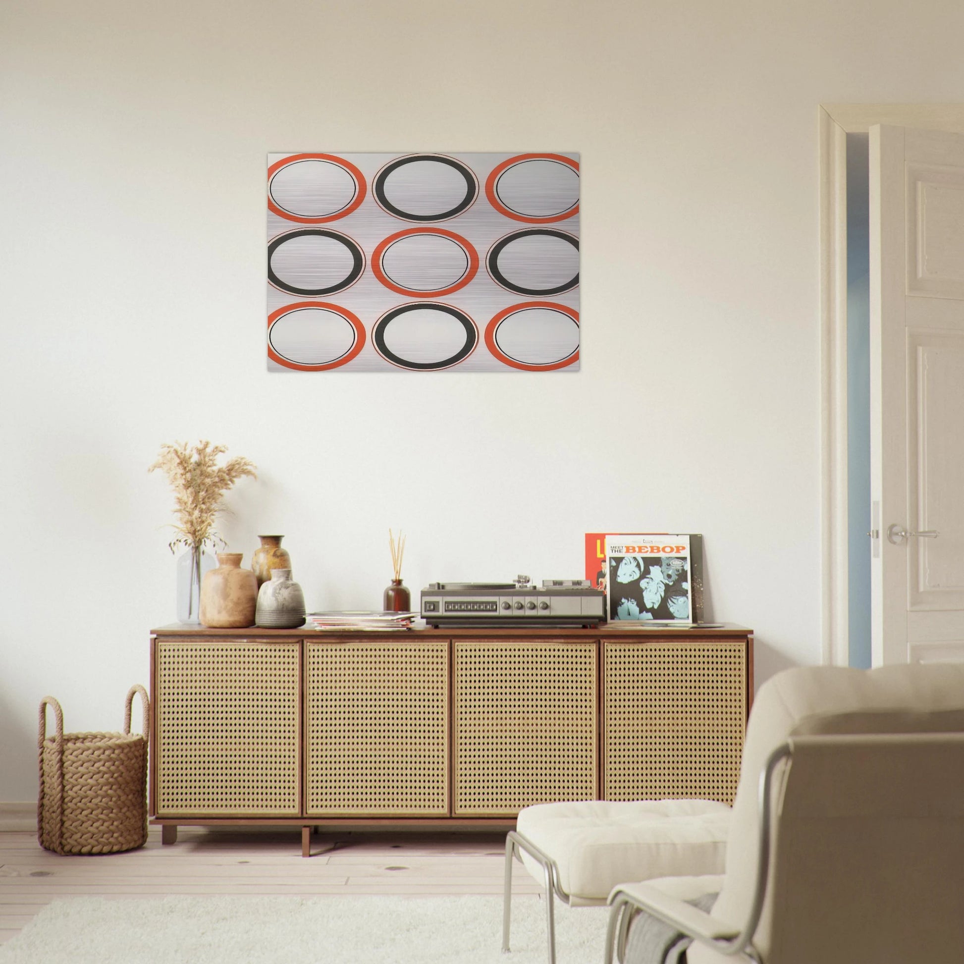 Cercle rouge et noir - 1980 - Antonio Asis Brushed Aluminum Print - 70x100 cm / 28x40 inches | Antonio Asis Aluminum Print | Antonio Asis Prints