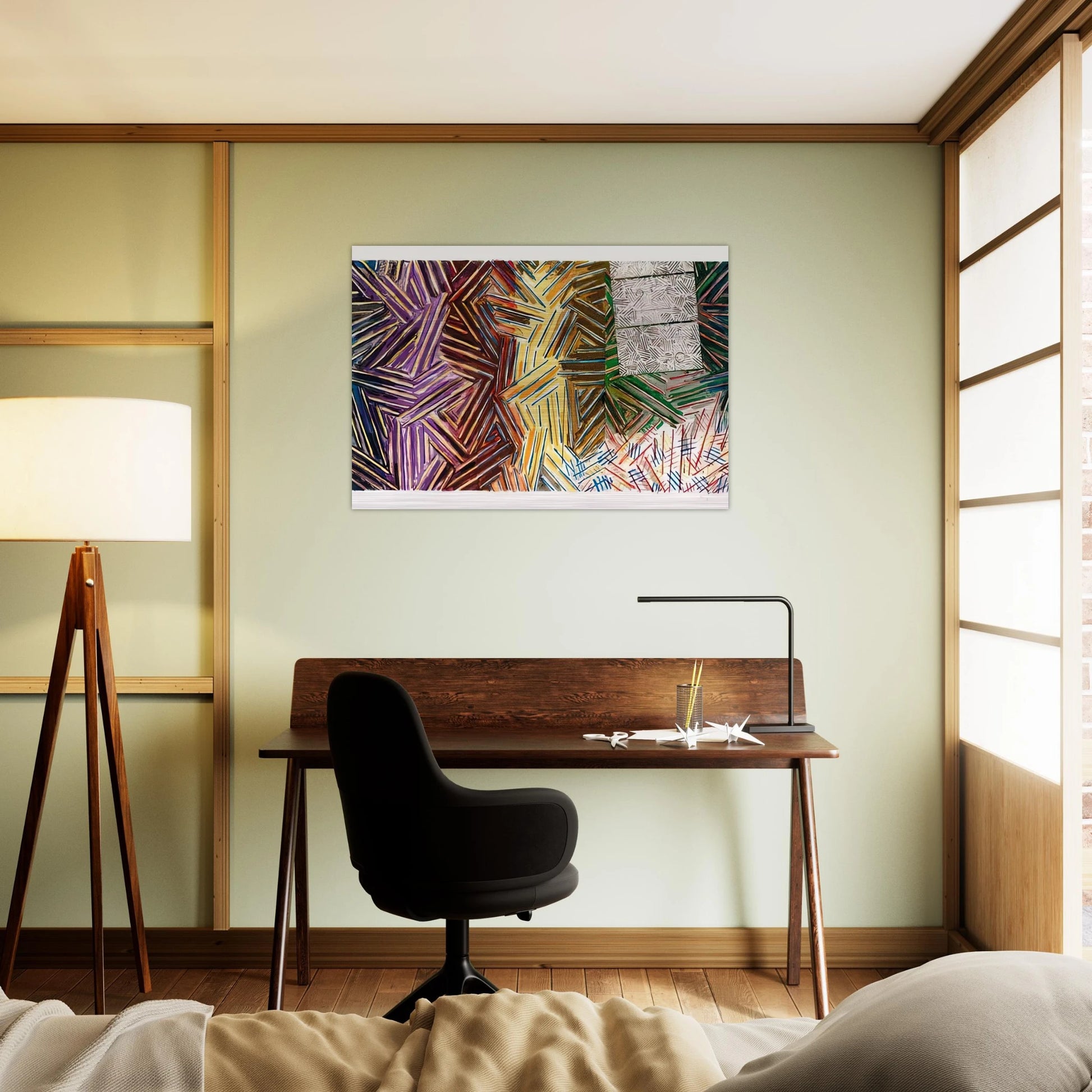 BETWEEN THE CLOCK AND THE BED 1989 0 - Jasper Johns Brushed Aluminum Print - 70x100 cm / 28x40 inches | Jasper Johns Aluminum Print | Jasper Johns Prints