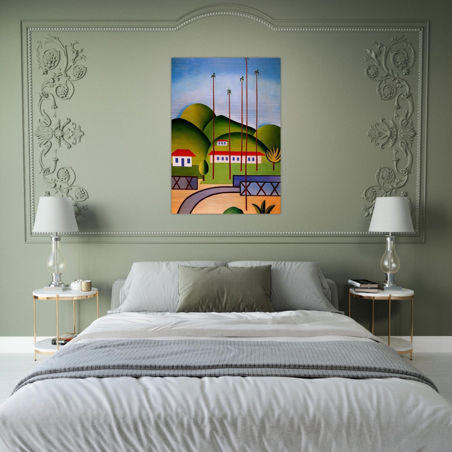 Palm Trees - Tarsila do Amaral Brushed Aluminum Print - 70x100 cm / 28x40 inches | Tarsila do Amaral Aluminum Print | Tarsila do Amaral Prints