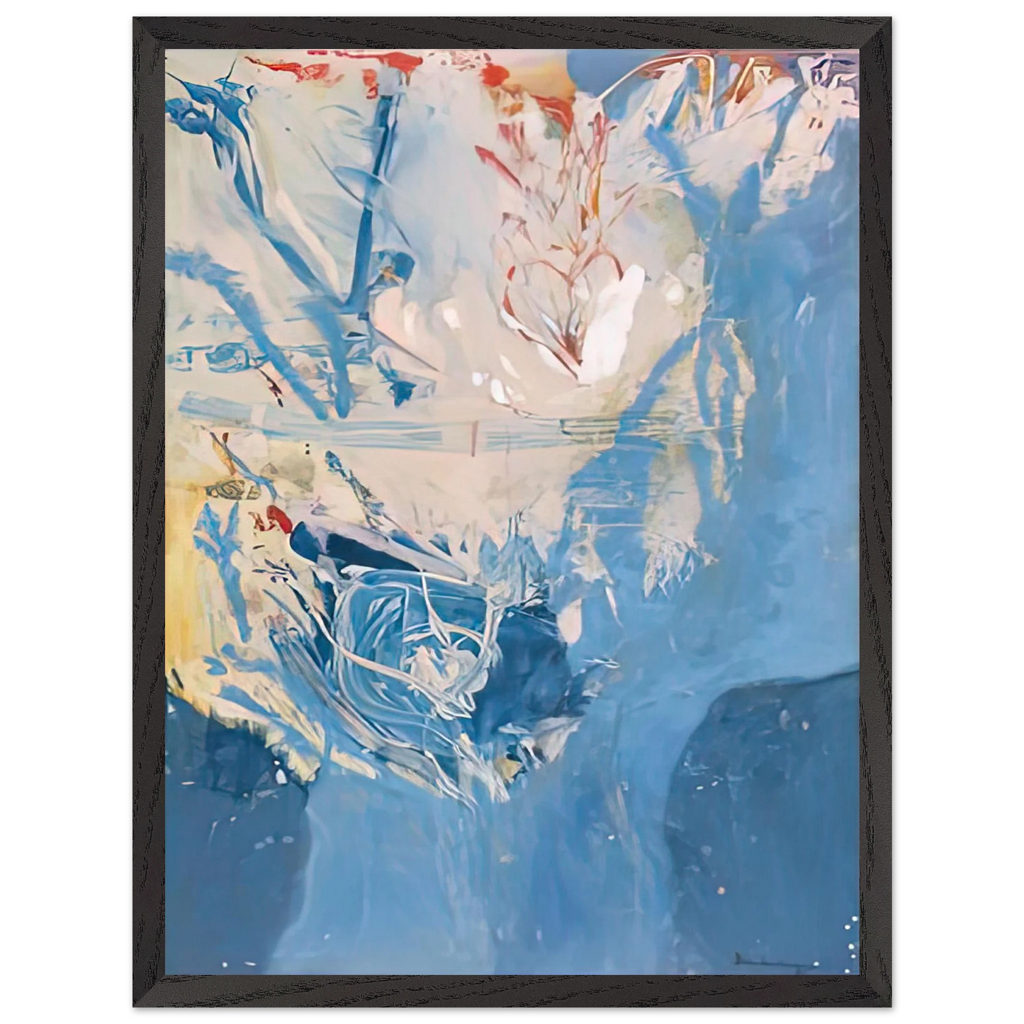 Helen Frankenthaler - Blue Territory, 1955- Wall Art - 30x40 cm / 12x16 inches - Premium Wooden Framed Poster With Fine Art Paper-canvas - Wood frame