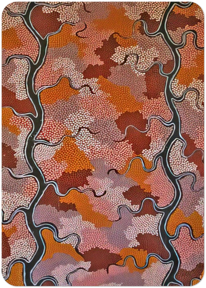 Lightning Dreaming - 1989 By Clifford Possum Tjapaltjarri Pack of 10 Post Cards | Clifford Possum Tjapaltjarri Post Cards | A6 (10.5 x 14.8 cm) - 4.1 x 5.8 inches