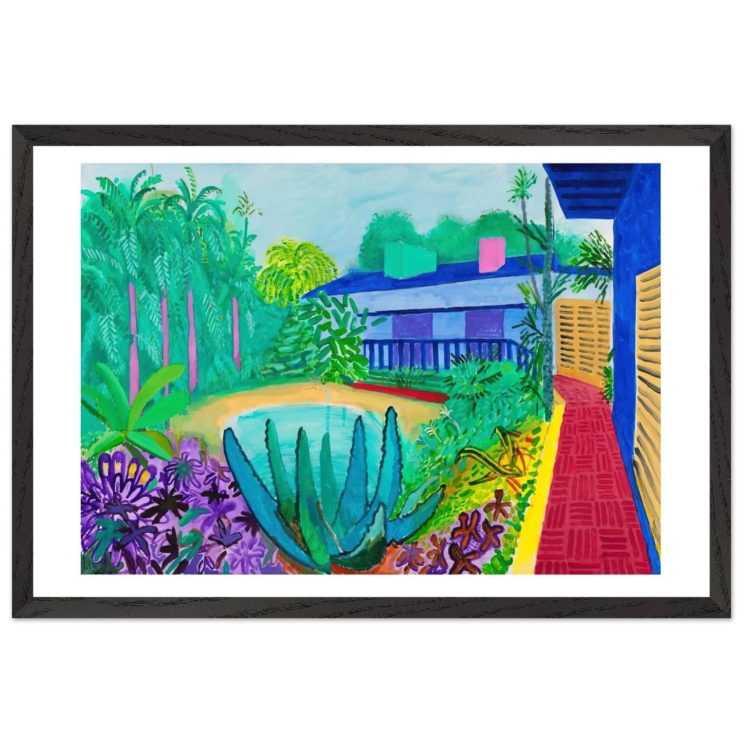 David Hockney - David Hockney Wall art - 60x80 cm / 24x32 Inches - Premium Wooden Framed Poster With Fine Art Paper - Wood frame