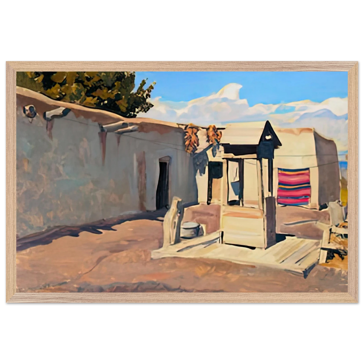 Maynard Dixon - OLD PATIO 1931 Wall art - 70x100 cm / 28x40 inches - Premium Wooden Framed Poster With Fine Art Paper-canvas - Wood frame