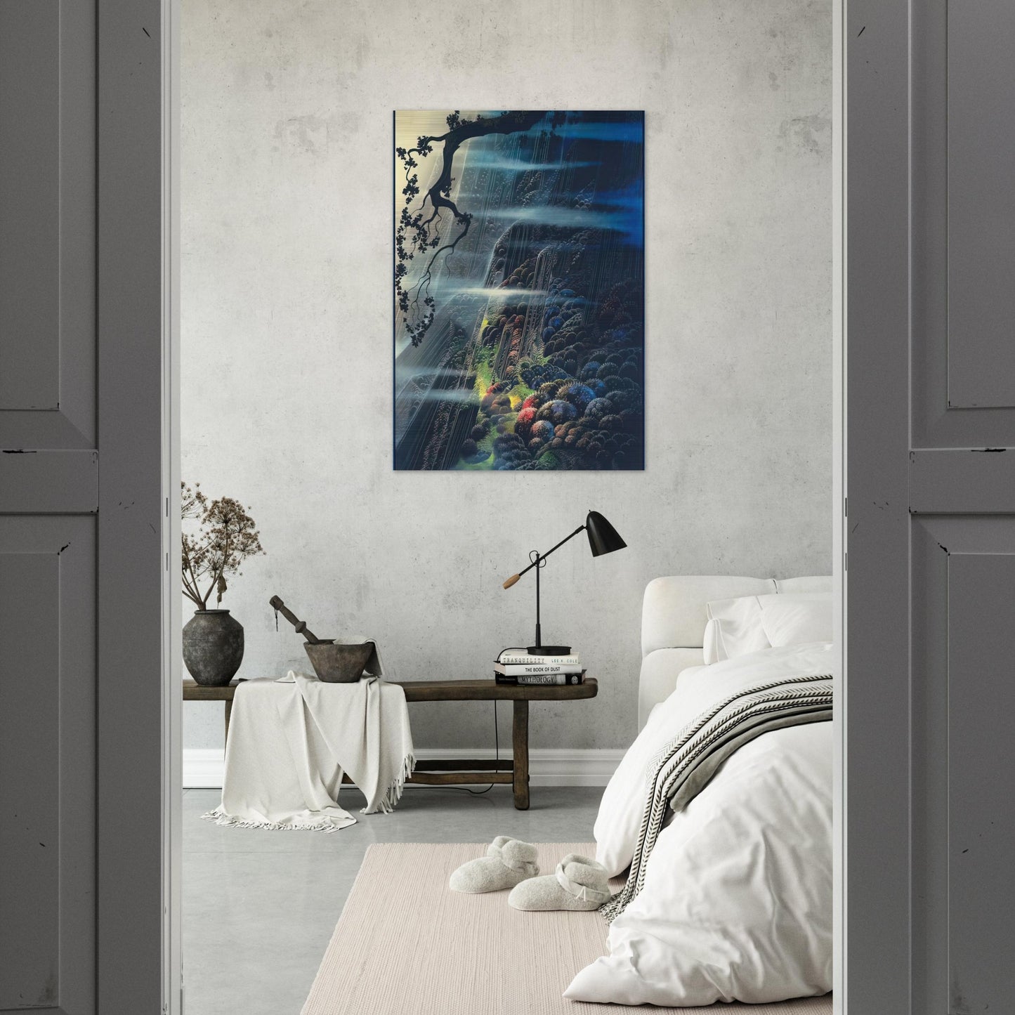 Evening Magic - Eyvind Earle Brushed Aluminum Print - 70x100 cm / 28x40 inches | Eyvind Earle Aluminum Print | Eyvind Earle Prints