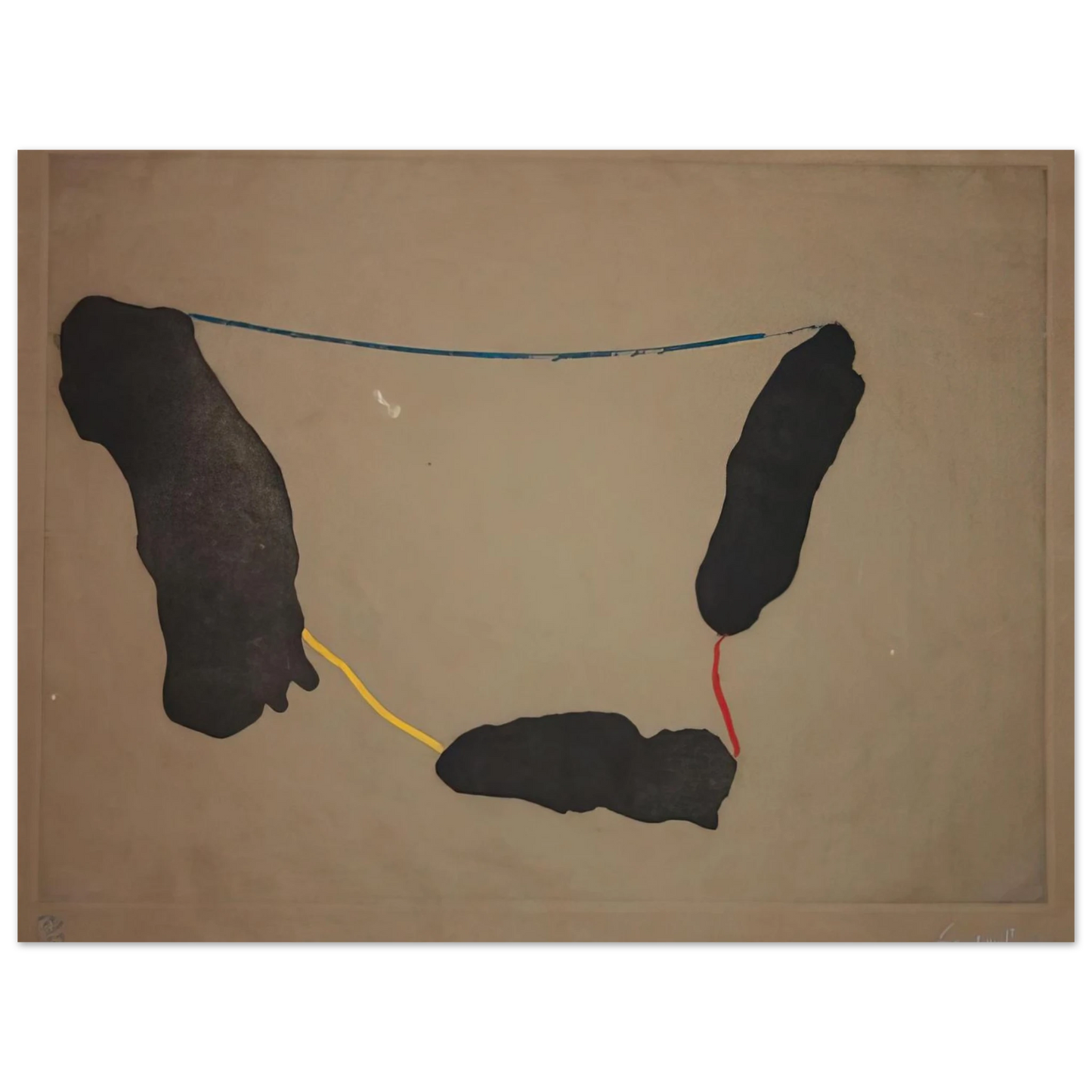 Helen Frankenthaler - Connected By Joy - 1973 Wall art - 28x43  cm / XL (11x17 inches) - Premium Wooden Framed Poster With Fine Art Paper-canvas - Wood frame