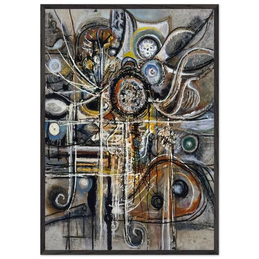 The Center - 1943 - Richard Pousette-Dart 70x100 cm / 28x40 inches Framed Art Print – Black Wooden Frame