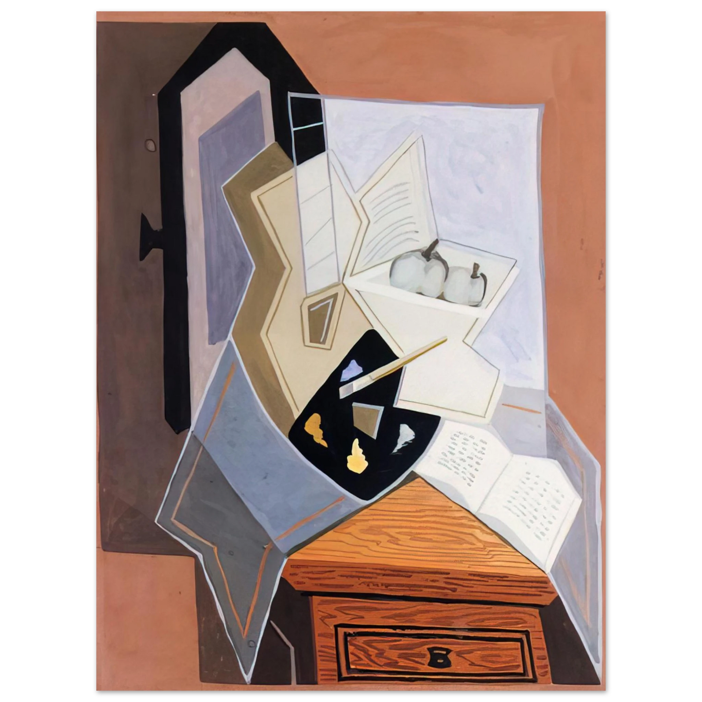 Juan Gris - STILL LIFE AT THE OPEN WINDOWQ 1925  75x100 cm / 30x40inches Fine Art Poster
