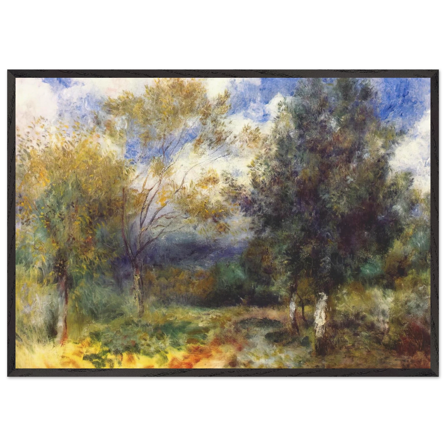 Landscape in the Sun - Pierre-Auguste Renoir 70x100 cm / 28x40 inches Framed Art Print – Black Wooden Frame