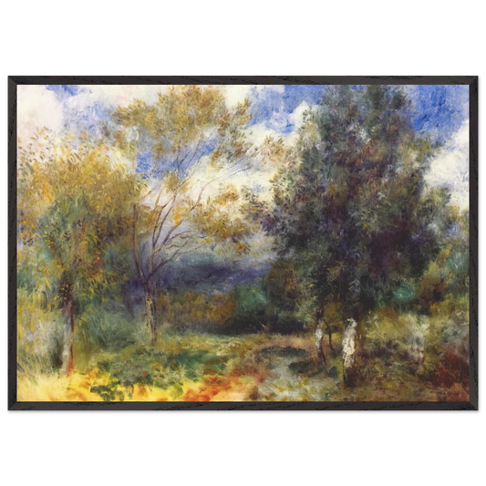 Landscape in the Sun - Pierre-Auguste Renoir 70x100 cm / 28x40 inches Framed Art Print – Black Wooden Frame