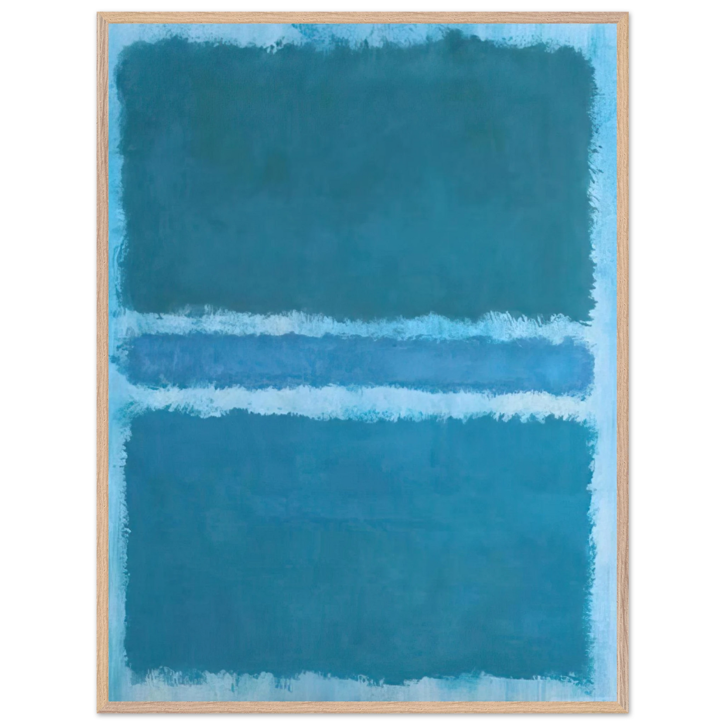Mark Rothko - Untitled Blue Divided by Blue - 1966 Wall Art - 60x80 cm / 24x32 inches - Fine Art Poster - -