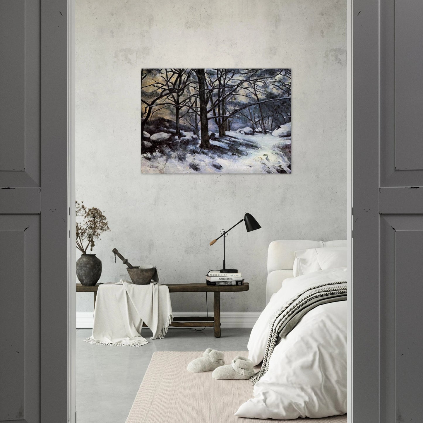 Melting Snow. Fontainbleau - Paul Cézanne Brushed Aluminum Print - 70x100 cm / 28x40 inches | Paul Cézanne Aluminum Print | Paul Cézanne Prints