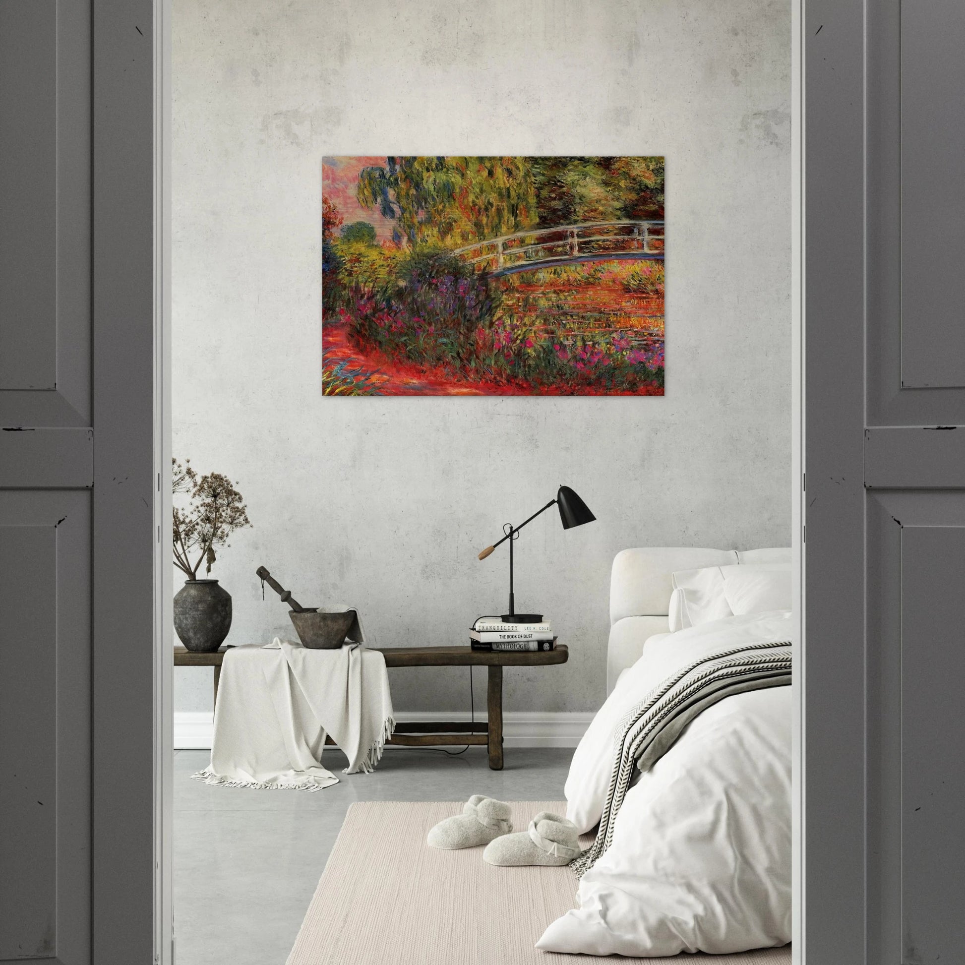 The Japanese Bridge The Water-Lily Pond, Water Irises - claude monet Brushed Aluminum Print - 70x100 cm / 28x40 inches | claude monet Aluminum Print | claude monet Prints