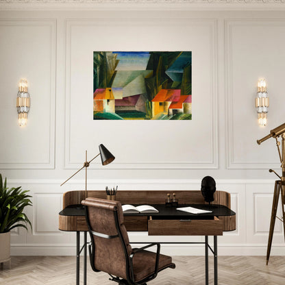 HOPFGARTEN 1920 - Lyonel Feininger Brushed Aluminum Print - 70x100 cm / 28x40 inches | Lyonel Feininger Aluminum Print | Lyonel Feininger Prints