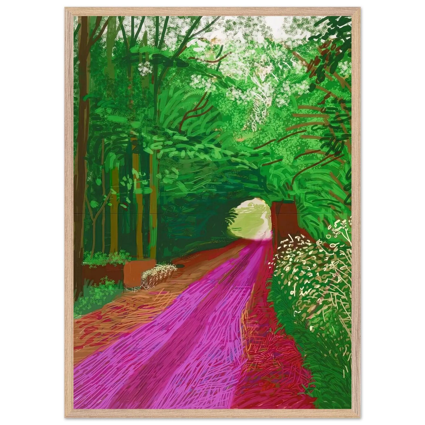 David Hockney - David Hockney Wall art - A1 (59.4 x 84.1  cm) - Premium Wooden Framed Poster With Fine Art Paper - White frame