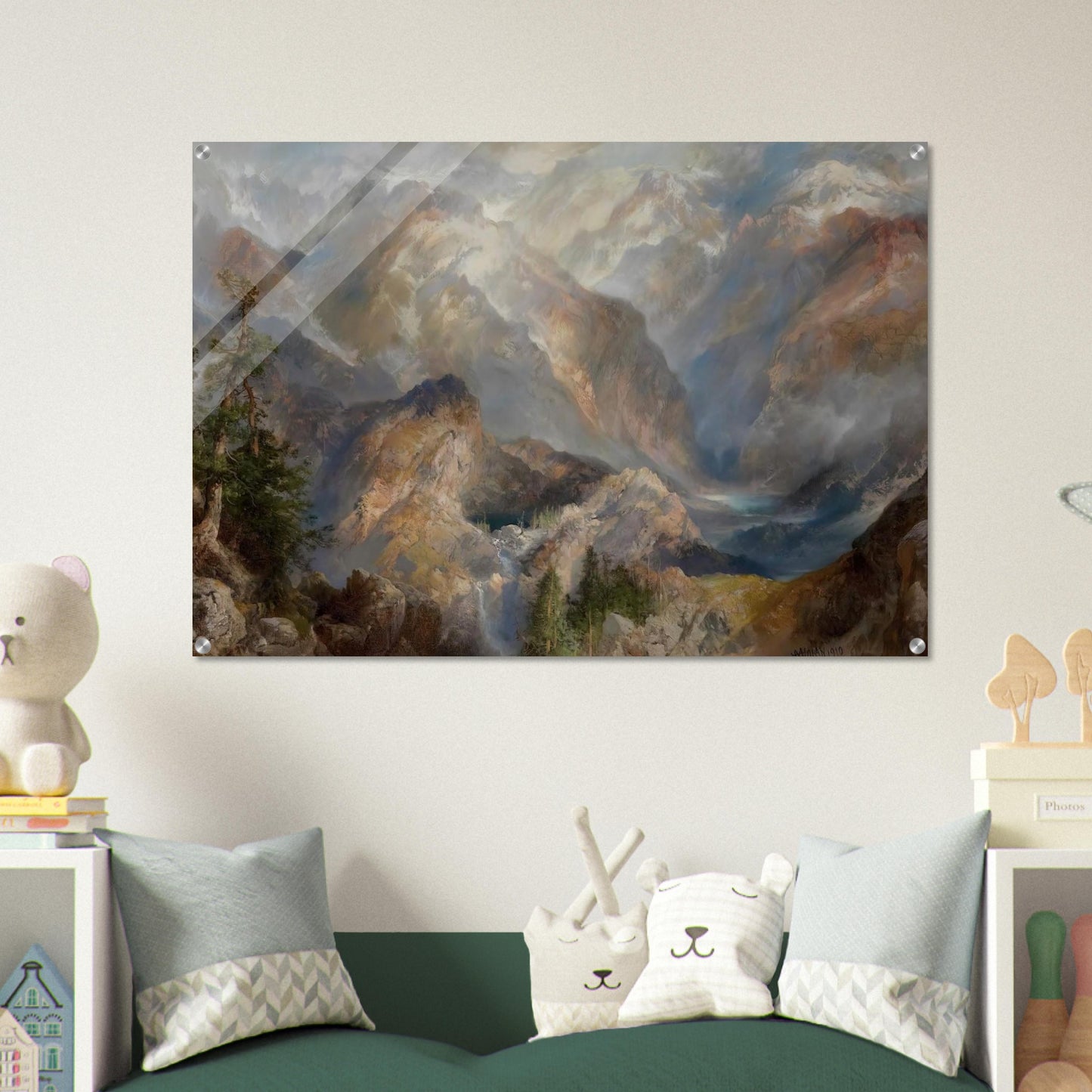 Morning in the Sierras, Nevada - Thomas Moran Acrylic Print - 70x100 cm / 28x40″ inches
