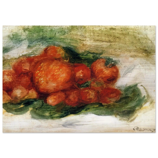 Still Life with Strawberries - Pierre-Auguste Renoir Brushed Aluminum Print - 70x100 cm / 28x40 inches | Pierre-Auguste Renoir Aluminum Print | Pierre-Auguste Renoir Prints