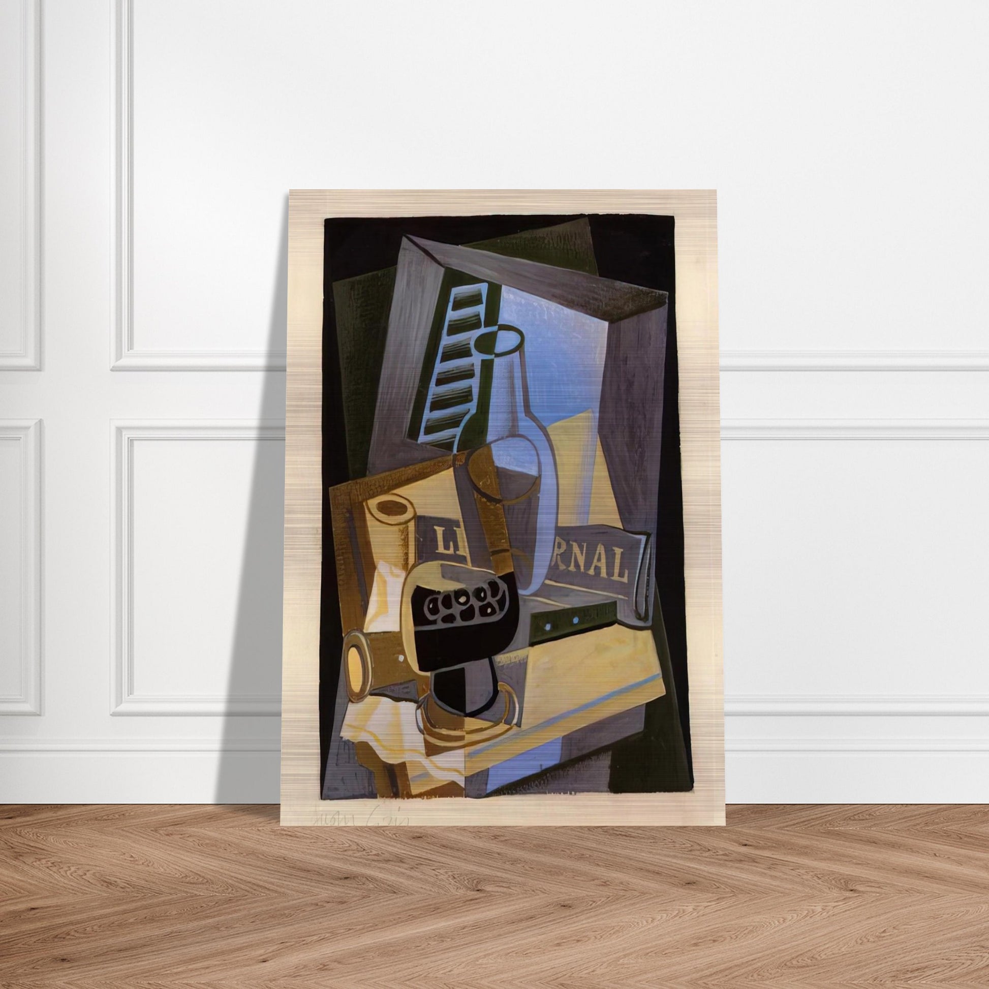 STILL LIFE IN FRONT OF THE WIINDOW 1922 - Juan Gris Brushed Aluminum Print - 70x100 cm / 28x40 inches | Juan Gris Aluminum Print | Juan Gris Prints