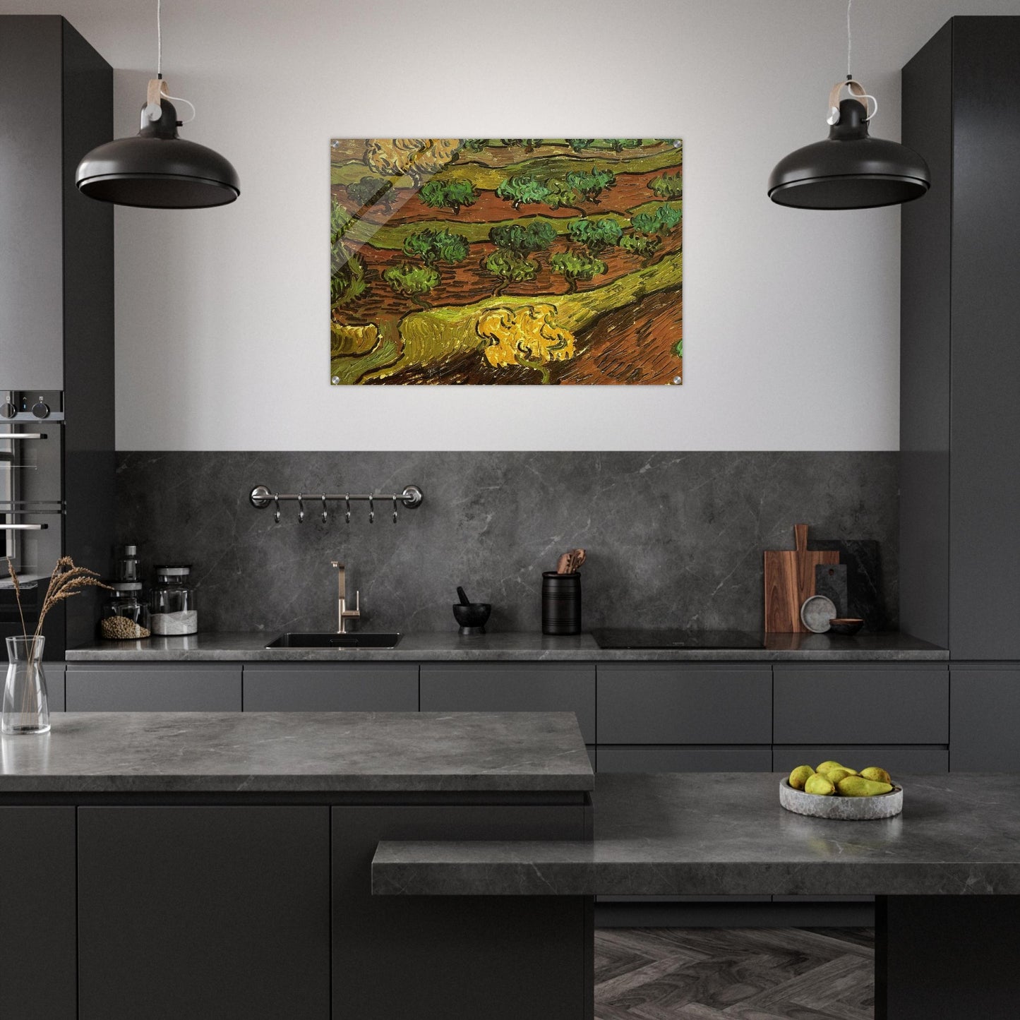 Olive Trees against a Slope of a Hill - Vincent van Gogh Acrylic Print - 70x100 cm / 28x40″ inches | Vincent van Gogh Wall Art | Vincent van Gogh Prints
