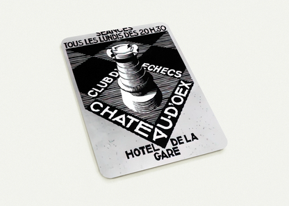 ADVERTISEMENT CHESS CLUB CHATEAU DOEX JULY 1936 1936 By MC Escher Pack of 10 Post Cards | MC Escher Post Cards | A6 (10.5 x 14.8 cm) - 4.1 x 5.8 inches