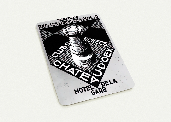 ADVERTISEMENT CHESS CLUB CHATEAU DOEX JULY 1936 1936 By MC Escher Pack of 10 Post Cards | MC Escher Post Cards | A6 (10.5 x 14.8 cm) - 4.1 x 5.8 inches