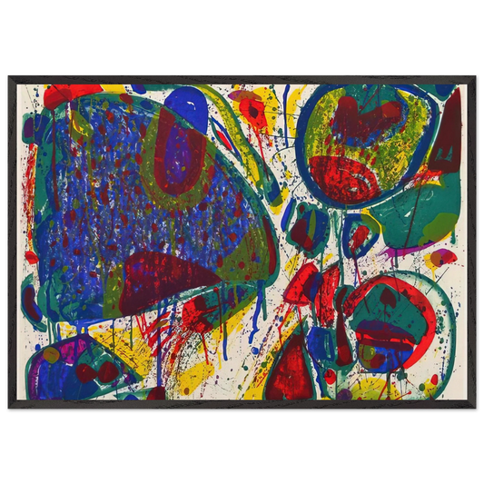 Variant III  from Bright Jade Ghost  - Sam Francis 70x100 cm / 28x40 inches Framed Art Print – Black Wooden Frame