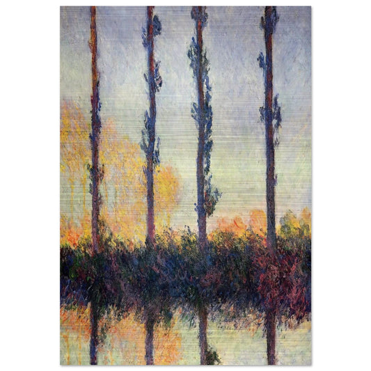 Poplars Four Trees - claude monet Brushed Aluminum Print - 70x100 cm / 28x40 inches | claude monet Aluminum Print | claude monet Prints