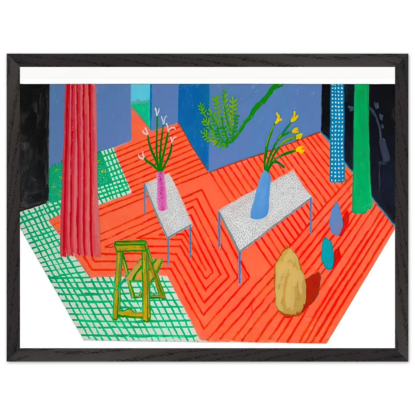 David Hockney - David Hockney Wall art - 40x50 cm / 16x20 inches - Premium Wooden Framed Poster With Fine Art Paper-canvas - White frame