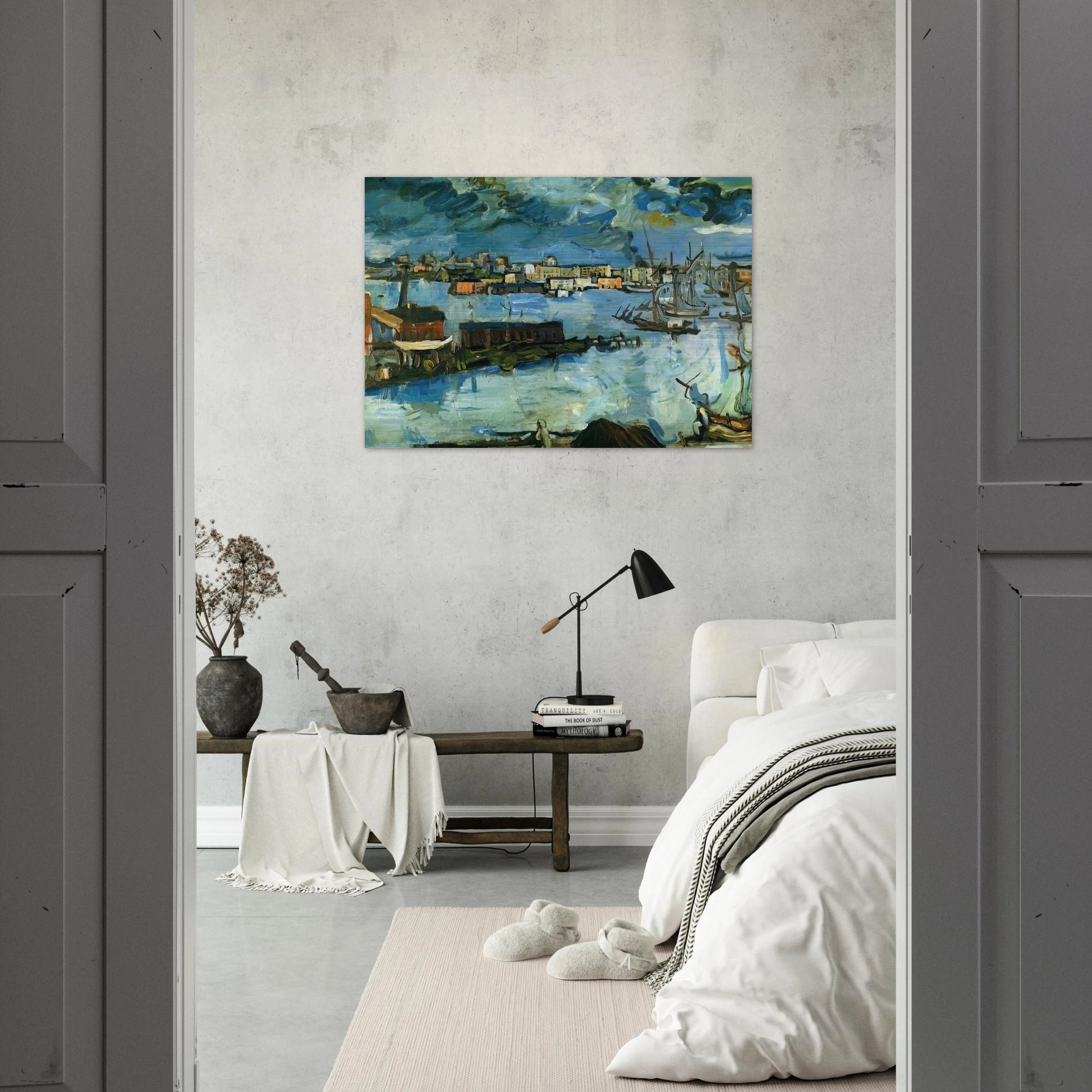 STOCKHOLM HARBOUR - OSKAR KOKOSCHKA Brushed Aluminum Print - 70x100 cm / 28x40 inches | OSKAR KOKOSCHKA Aluminum Print | OSKAR KOKOSCHKA Prints