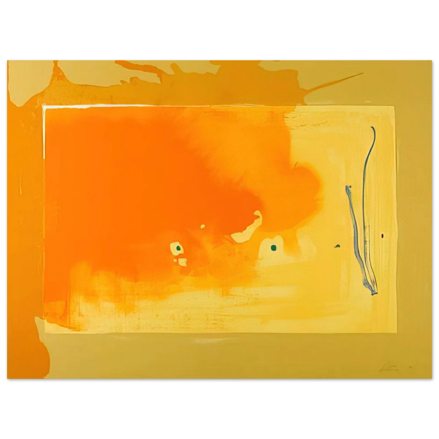 Helen Frankenthaler - Bilbao - 1998 Wall art - 13x18 cm / 5x7 inches - Premium Wooden Framed Poster With Fine Art Paper-canvas - White frame