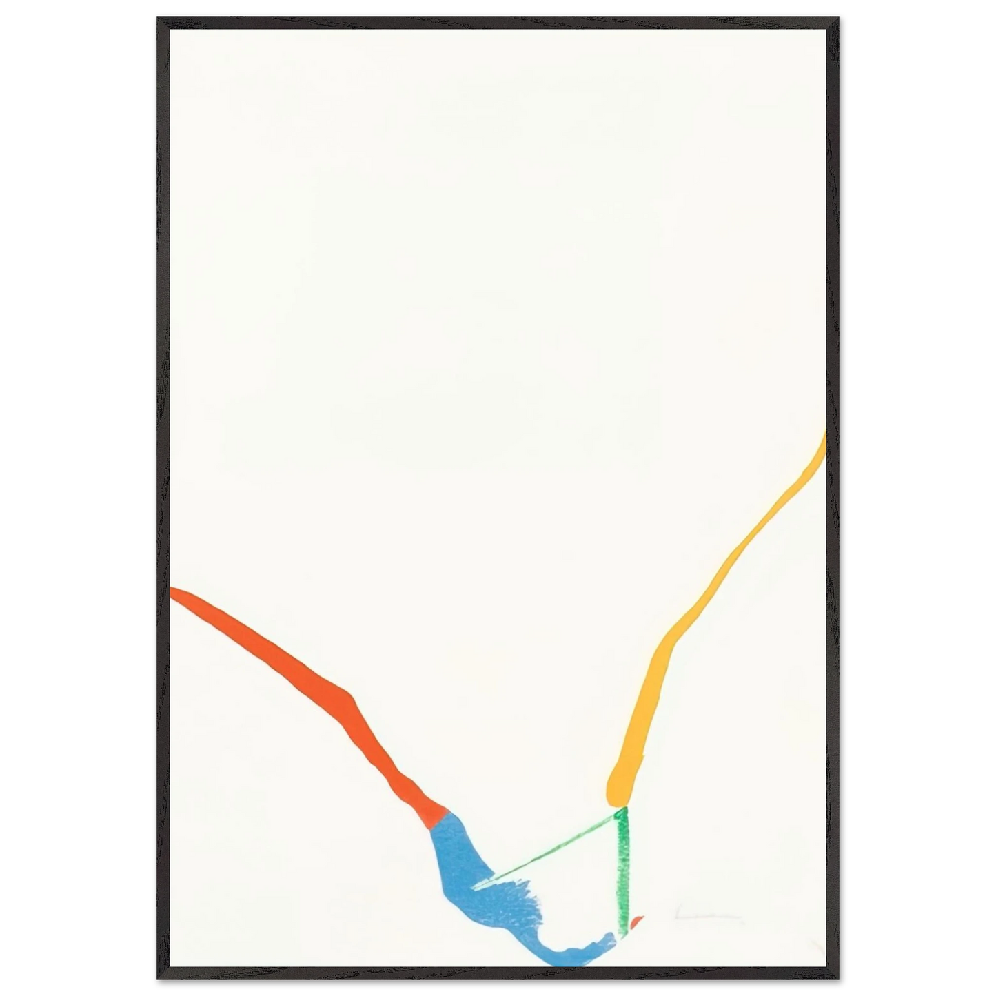 Helen Frankenthaler - What Red Lines Can Do - 1970 Wall art - 40x40 cm / 16x16 inches - Premium Wooden Framed Poster With Fine Art Paper-canvas - Wood frame
