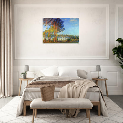 Poplars on the Banks of the River Epte, Seen from the Marsh - claude monet Acrylic Print - 70x100 cm / 28x40″ inches