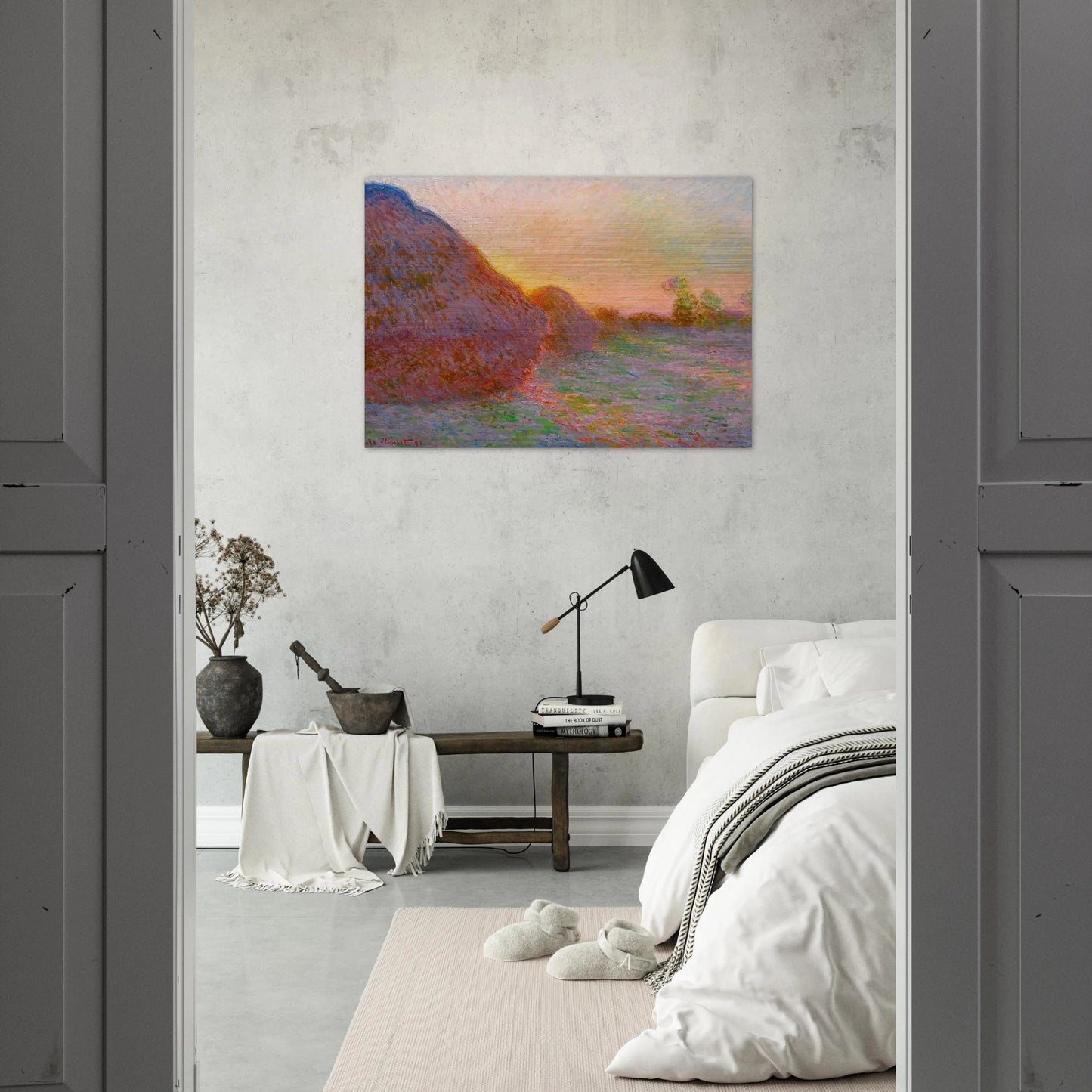 Haystacks - claude monet Brushed Aluminum Print - 70x100 cm / 28x40 inches | claude monet Aluminum Print | claude monet Prints