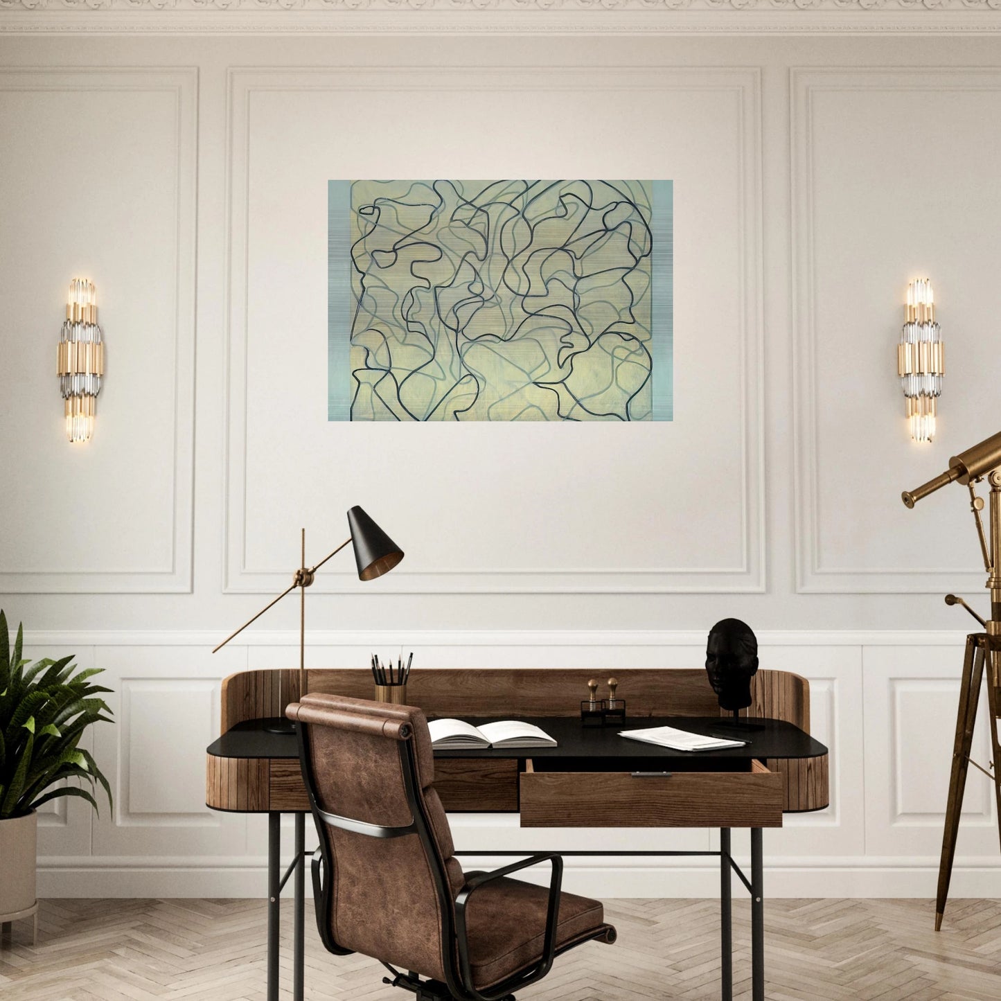 First Letter - 2009 - Brice Marden Brushed Aluminum Print - 70x100 cm / 28x40 inches | Brice Marden Aluminum Print | Brice Marden Prints