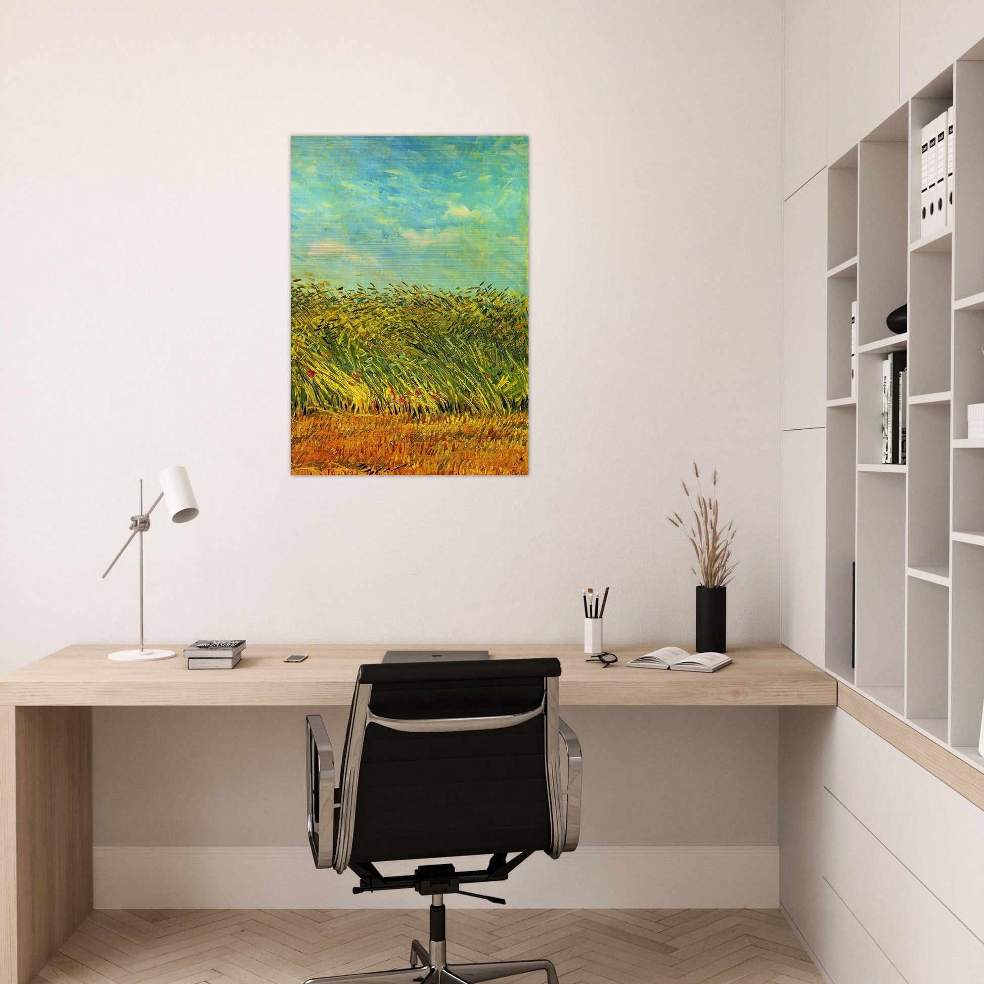 Wheat Field with a Lark - Vincent van Gogh Brushed Aluminum Print - 70x100 cm / 28x40 inches | Vincent van Gogh Aluminum Print | Vincent van Gogh Prints